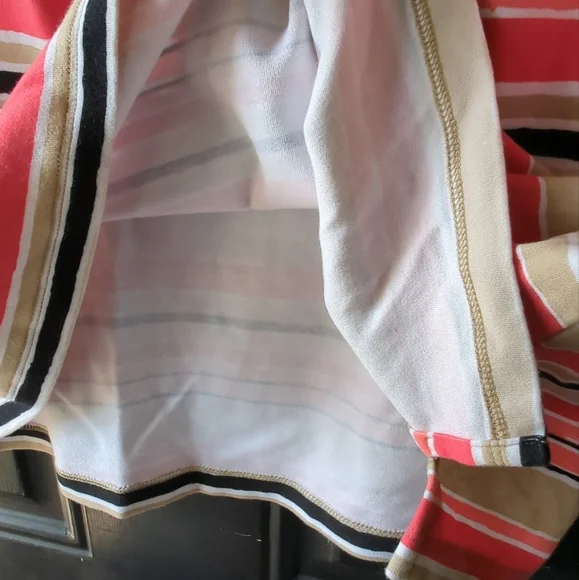 Kim Rogers Women’s 🧡 Sz 2X Coral/Tan Stripes Cotton Sleeveless Tank Top - Picture 7 of 8